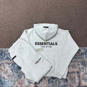Essentials Light Oatmeal Hoodie and Sweatpants Set